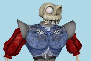 Sir Daniel Fortesque skeleton, horseman, medievil, horror, skull, bones, character, soilder, man